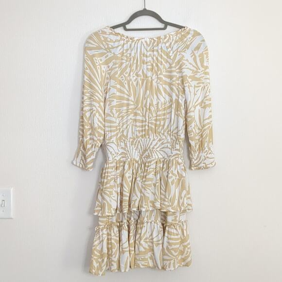 Patrons of Peace June Print Dress Ruffle Tiered 3/4 Sleeve Medium - Picture 3 of 8